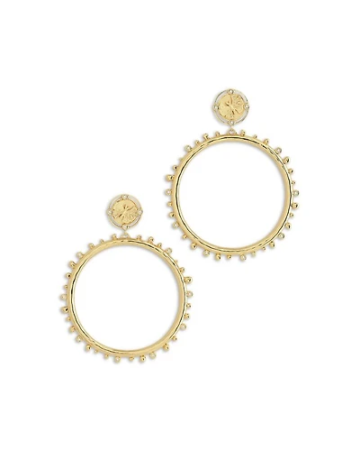 Pavé Butterfly Coin & Hoop Drop Earrings in 18K Gold Plated