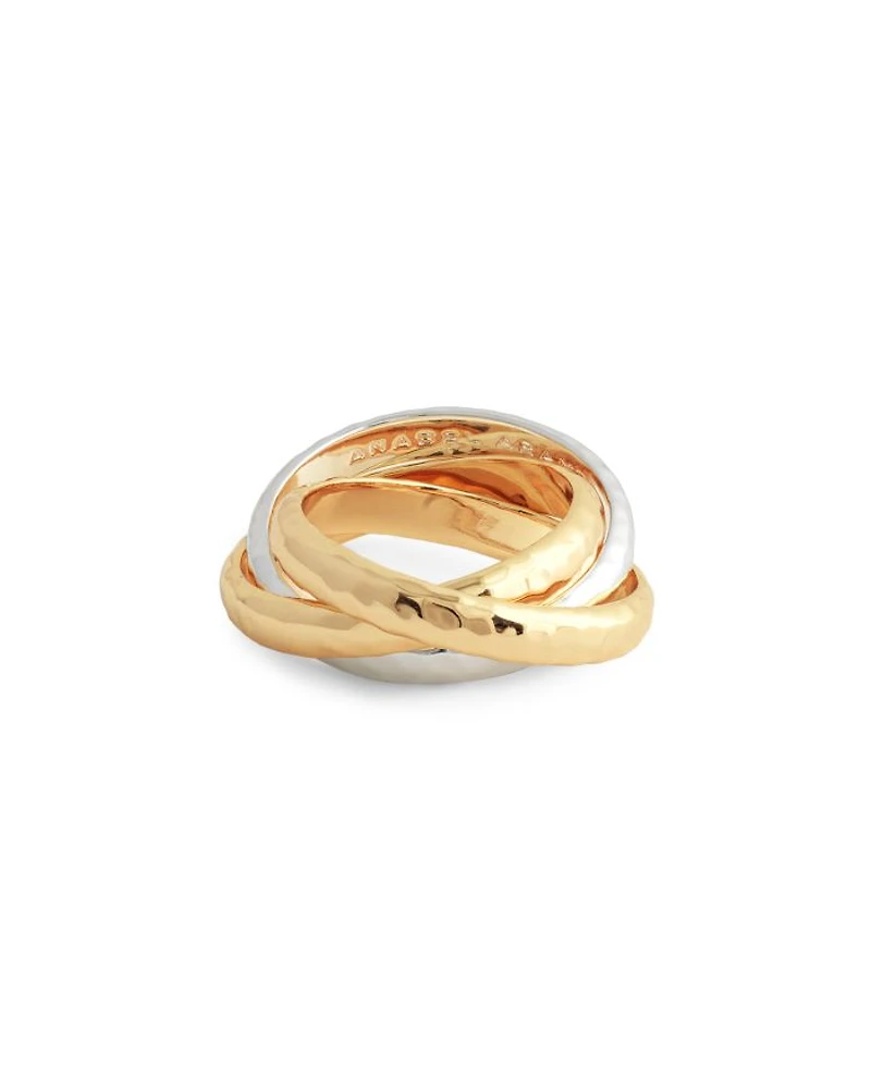 Farrier 18K Yellow Gold Plated & Sterling Silver Triple Band Ring
