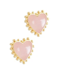 Anabel Aram Heart Stone & 18K Yellow Gold Plated Stud Earrings