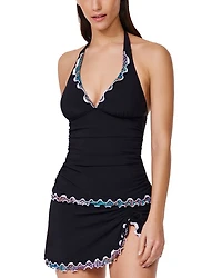 Layla Tricolore Solid Halter Tankini Top