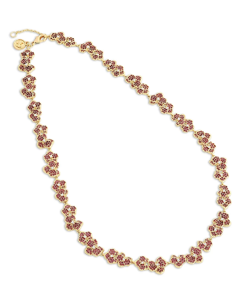 Anabel Aram Pave Orchid Necklace, 15.5-16.5