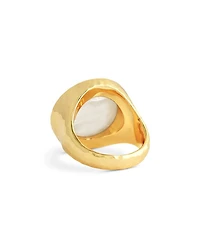 Mother Of Pearl Pegasus Coin Signet Ring