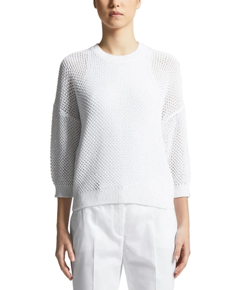 Open Knit 3/4 Sleeve Sweater