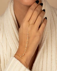 Cubic Zirconia Multi Embedded Bezel Hand Chain