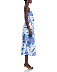 Norma Brushwork Floral Poplin Midi Dress