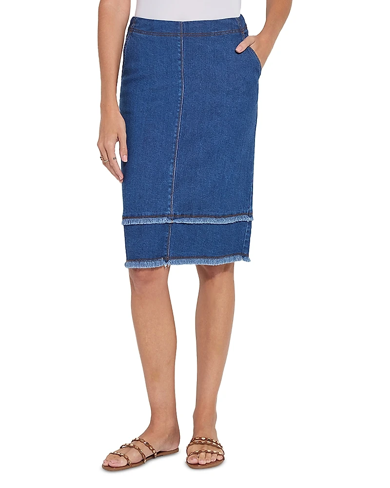 Lysse Evelina Fringe Denim Skirt