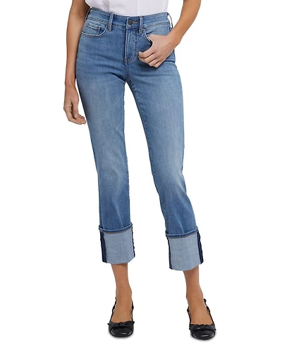 Marilyn High Rise Cuffed Straight Jeans Barcelona