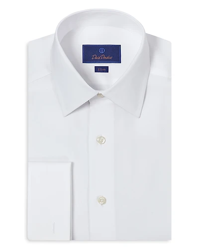 David Donahue Slim Fit Broadcloth French Cuff Dress Shirt