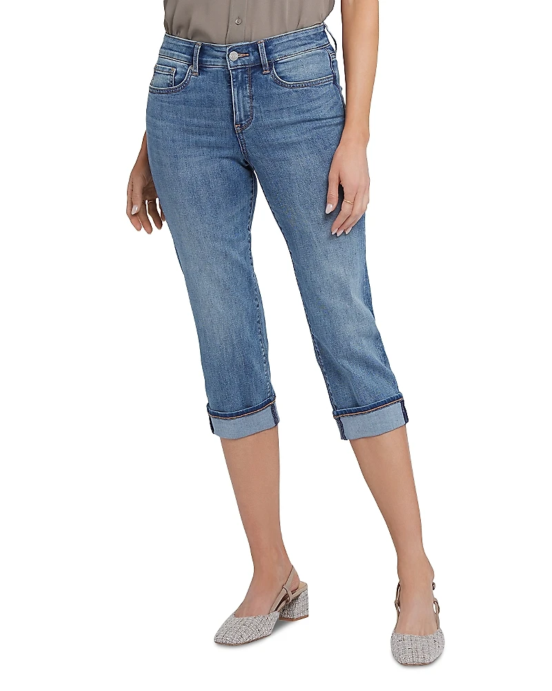 Nydj Marilyn Cuffed Straight Leg Cropped Jeans