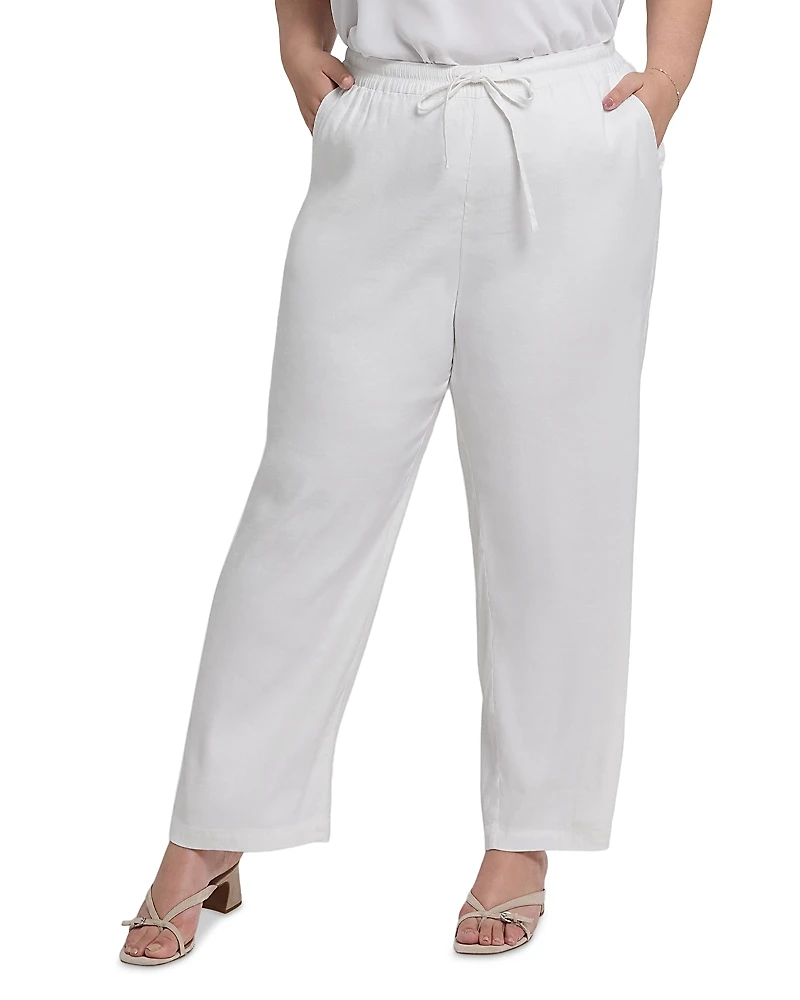 Nydj Plus Relaxed Drawstring Pull On Pants