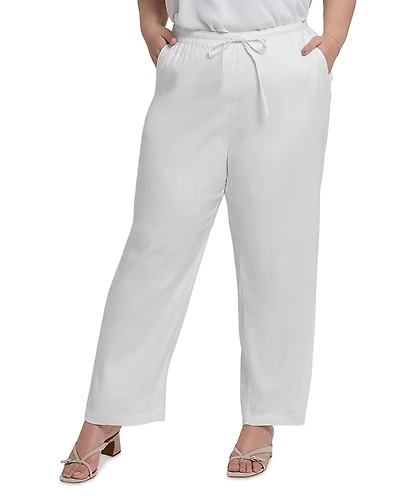 Nydj Plus Relaxed Drawstring Pull On Pants