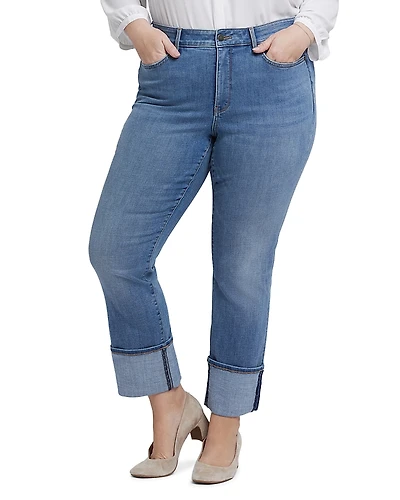 Nydj Plus Marilyn Wide Cuff Straight Jeans