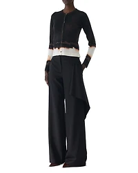Burned Stripe Wool Cardigan