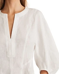 Romi Linen Balloon Sleeved Short Dress