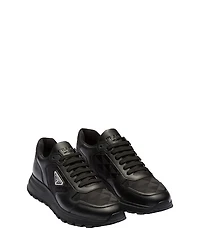 Prada Men's Leather and Re-Nylon High-Top Sneakers