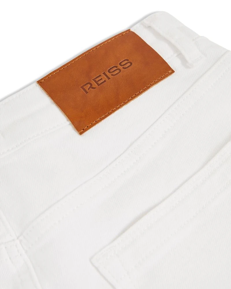 Petites Belinda High Rise Straight Jeans White