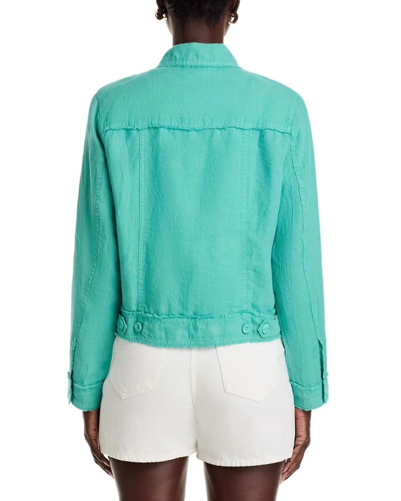 Two Palms Raw-Edge Linen Jacket