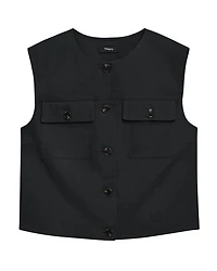 Fitted Sleeveless Linen Vest