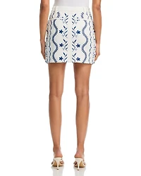 Embroidered Denim Mini Skirt - Exclusive