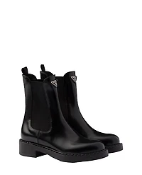 Prada Women's Brushed Leather Chelsea Boots