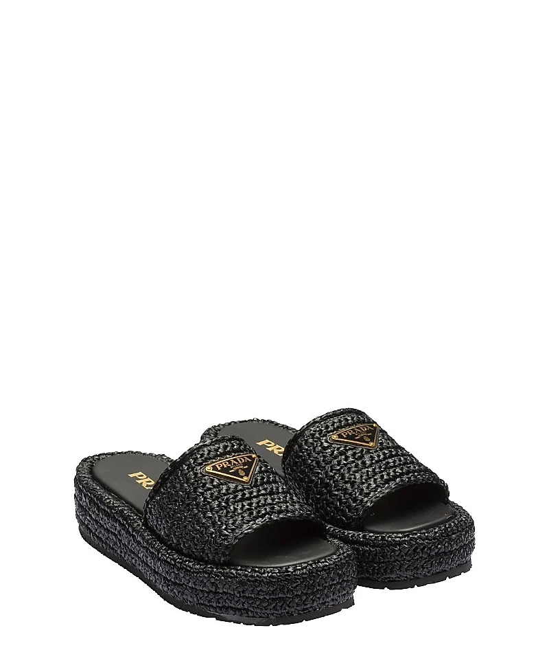 Prada Women's Crochet Flatform Slides