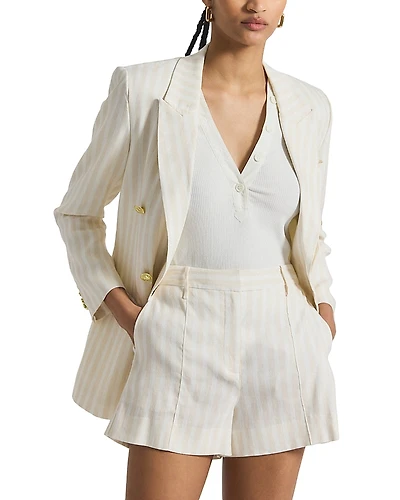 Derek Lam 10 Crosby Freja Tonal Stripe Linen Blend Shorts