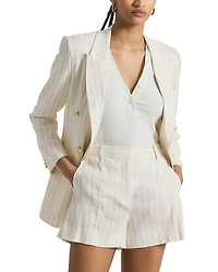 Derek Lam 10 Crosby Freja Tonal Stripe Linen Blend Shorts