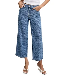 Good Waist Cropped Palazzo Jeans Hibiscus Bloom