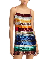 Alice and Olivia Bridget Sequin Spaghetti Strap Dress