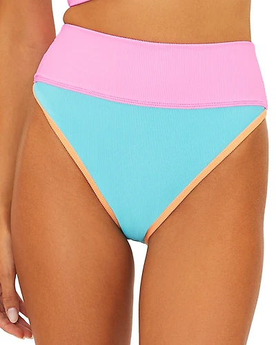 Beach Riot Emmy Color Blocked High Waisted Bottom