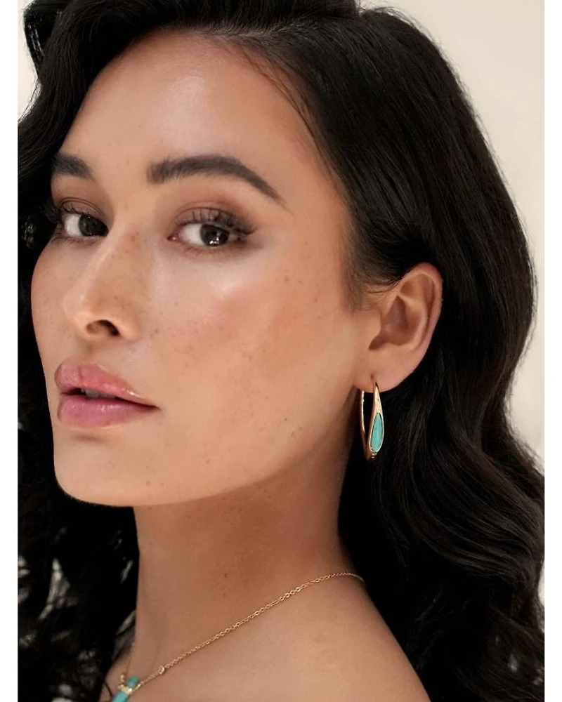 Turquoise Solstice Turquoise & Cubic Zirconia Hoop Earrings
