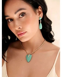 Turquoise Solstice Turquoise & Cubic Zirconia Pendant Choker Necklace, 15.5"-18.5"