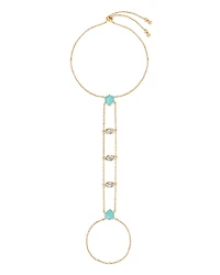 Ettika Turquoise Solstice Turquoise & Cubic Zirconia Hand Chain