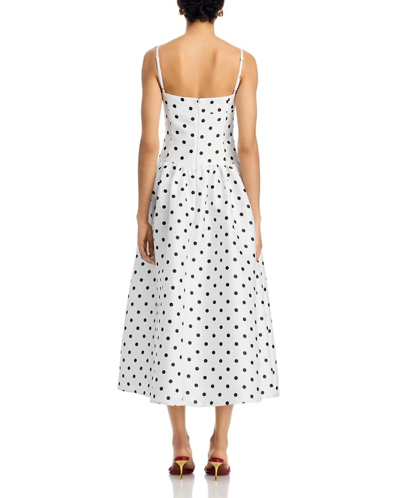 Strappy Polka Dot Midi Dress