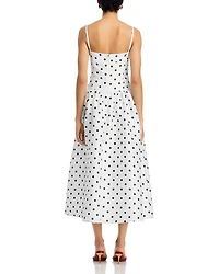 Strappy Polka Dot Midi Dress
