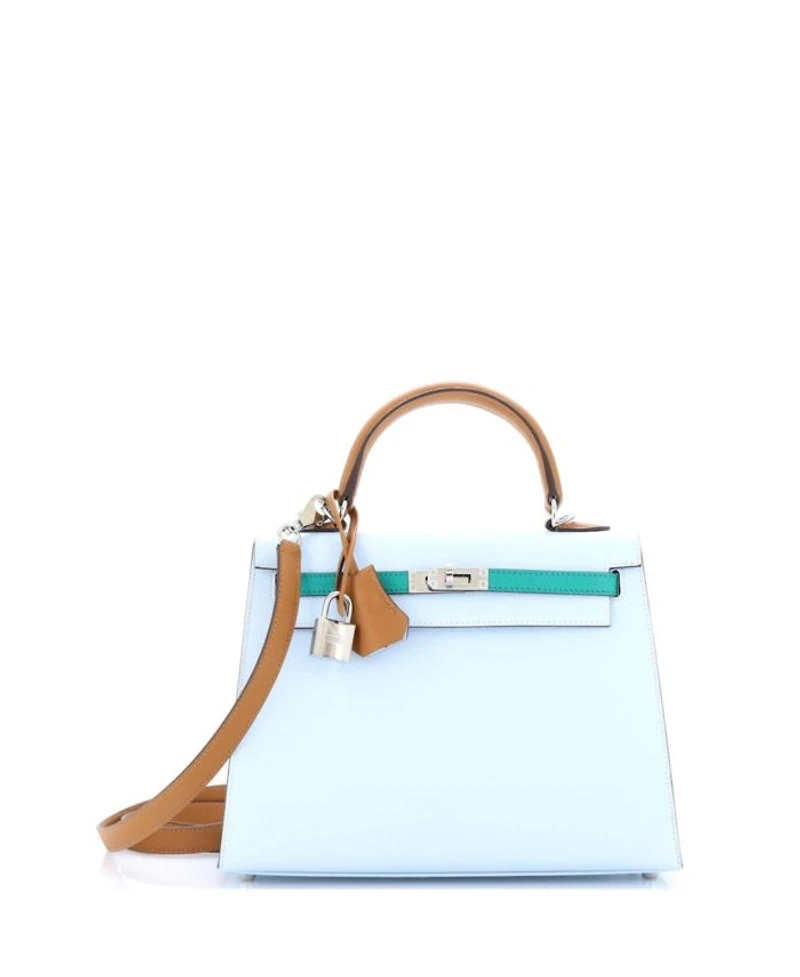 Kelly Handbag Tricolor Epsom with Palladium Hardware