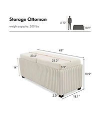 Nima Boucle Storage Bench with Trays