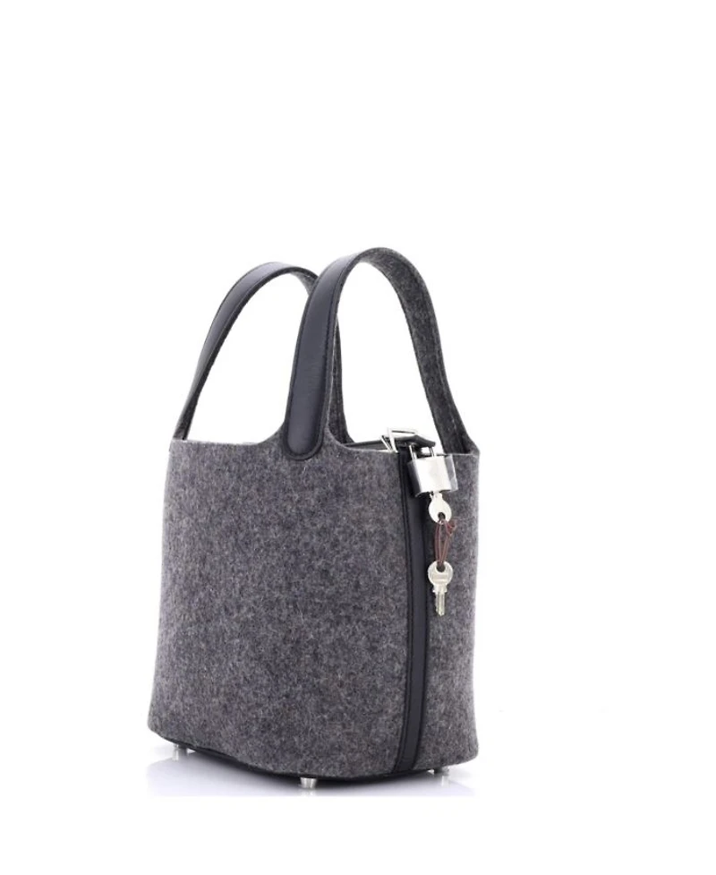 PM Picotin Lock Bag Felt with Leather