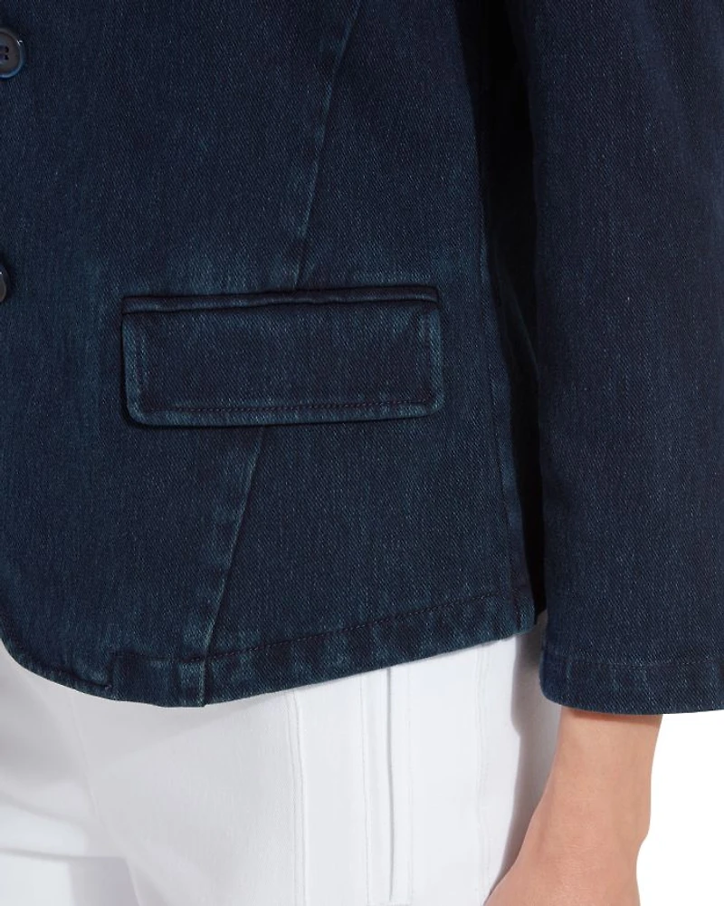Della Denim Cropped Blazer