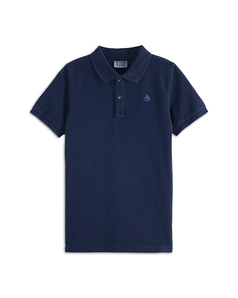 Scotch & Soda Boys' Core Garment Dyed Pique Polo Shirt - Little Kid, Big Kid