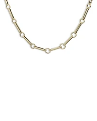Moon & Meadow 14K Yellow Gold Polished Bar & Circle Link Necklace, 18