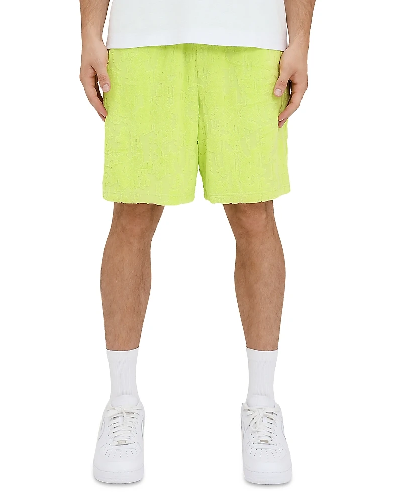 Purple Brand Relaxed Fit Terry Jacquard Shorts