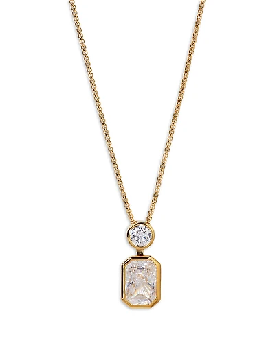 Nadri Bklyn Cubic Zirconia Double Stone Pendant Necklace, 16-18