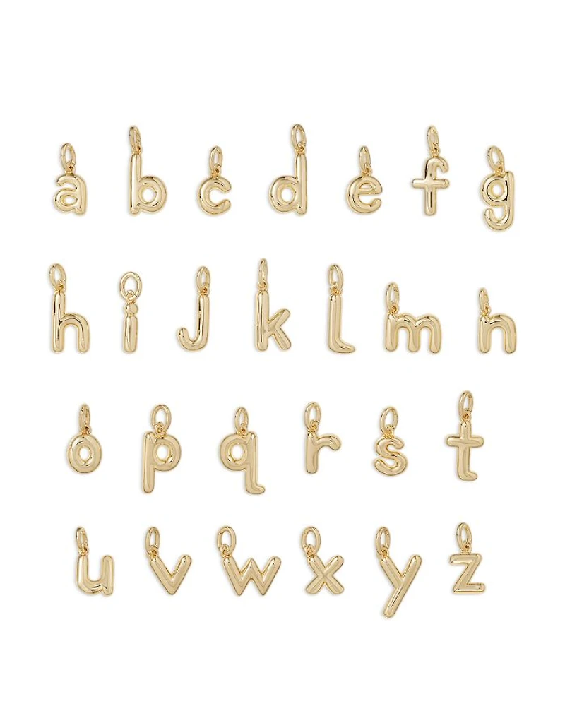 Puffy Initial Double Chain Pendant Necklace, 26"