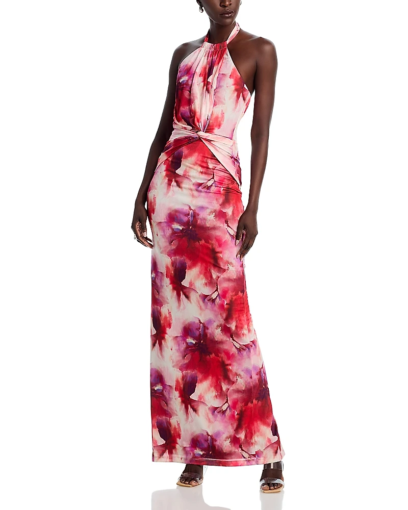 Black Halo Fina Halter Gown