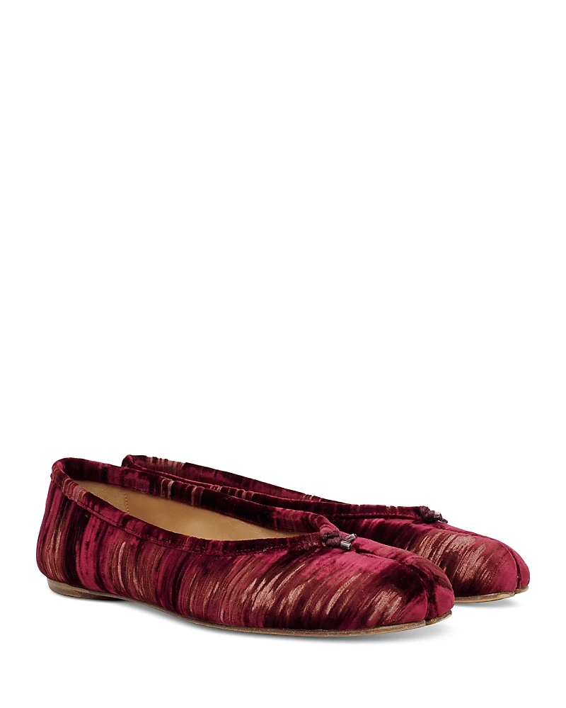 Maison Margiela Women's Tabi Velvet Ballet Flats