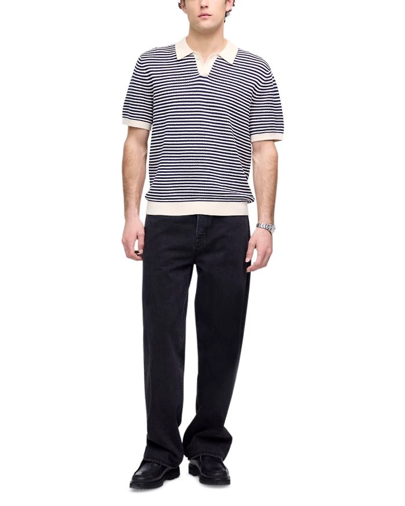 Pointelle Stitch Regular Fit Short Sleeve Sweater