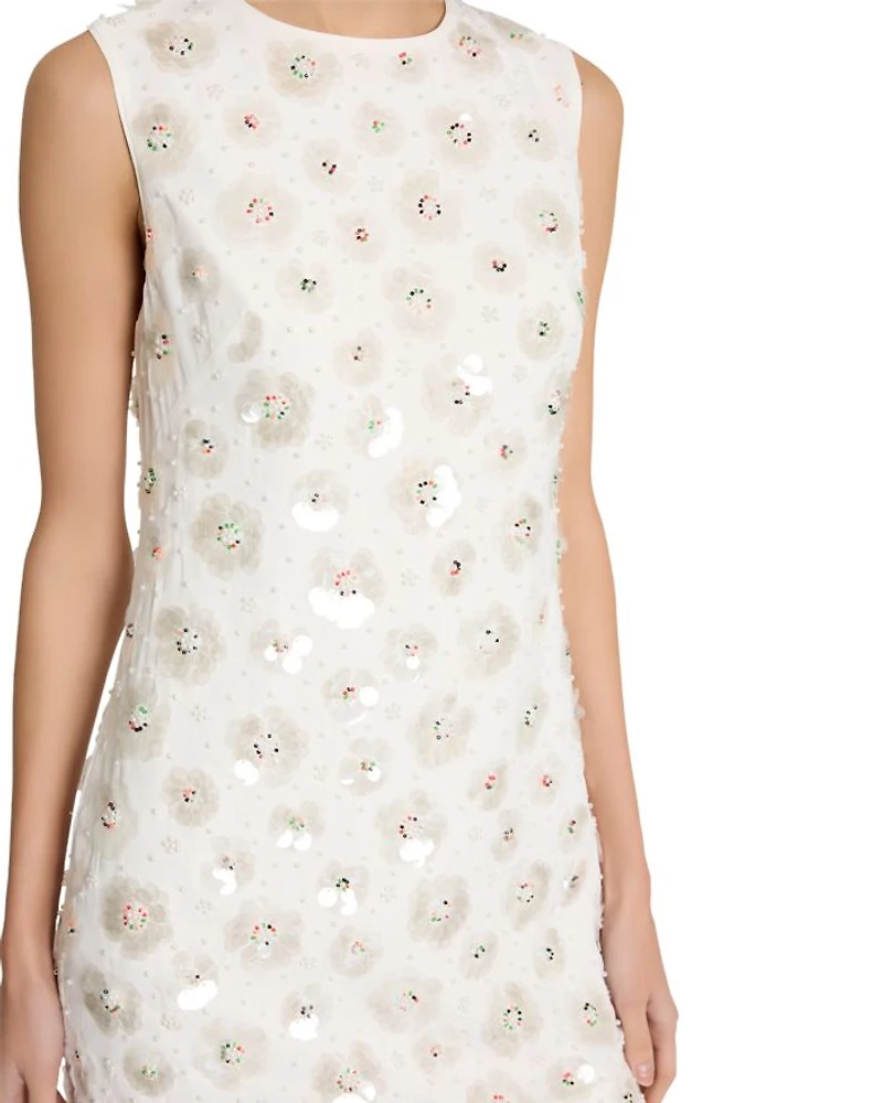 Ivette Fleur Paillette Shift Dress