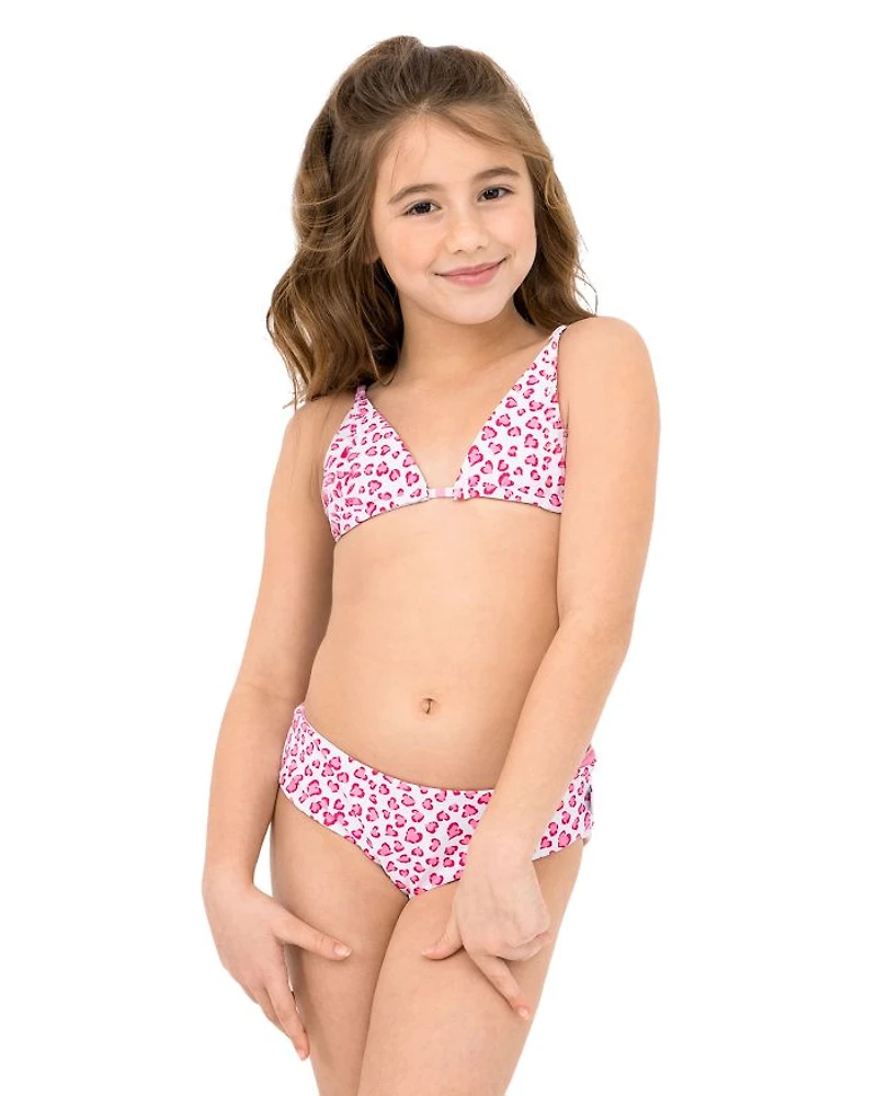 Girls' Reversible Triangle Two Piece Swimsuit - Little Kid, Big Kid