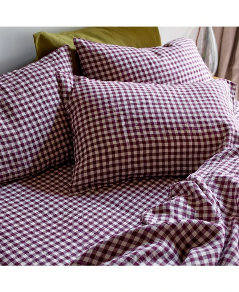 Gingham Linen Pillowcase Pair
